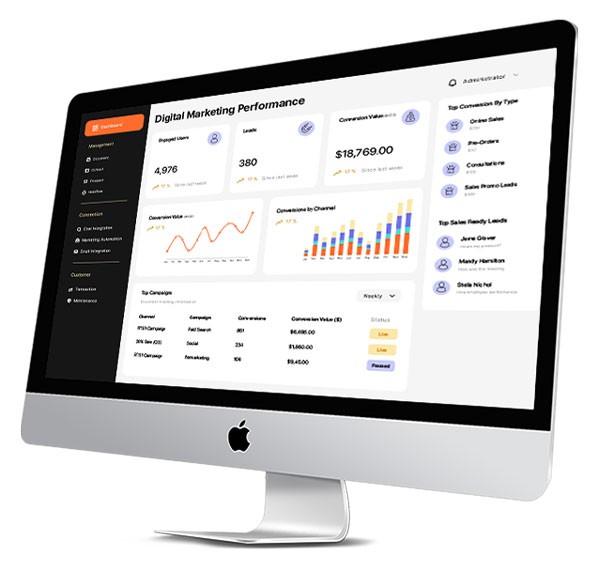 Digital Marketing Performance Screen Interface